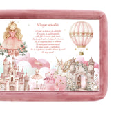 Tava mot/turta fete, aniversare 1 an, Printesa, catifea roz pudrat, 7 piese, 34x25 cm, REC5011/16